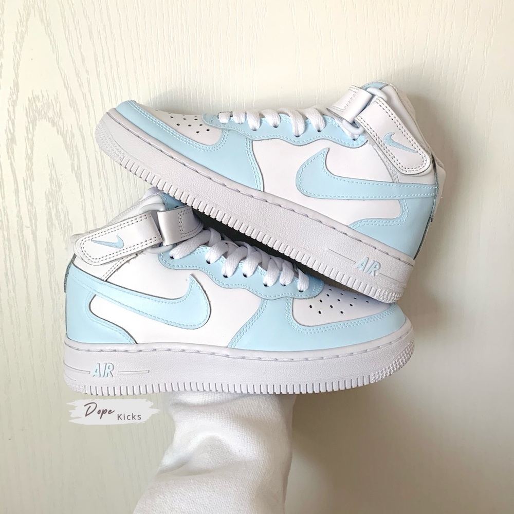 Custom Baby Blue Air Force 1 Mids